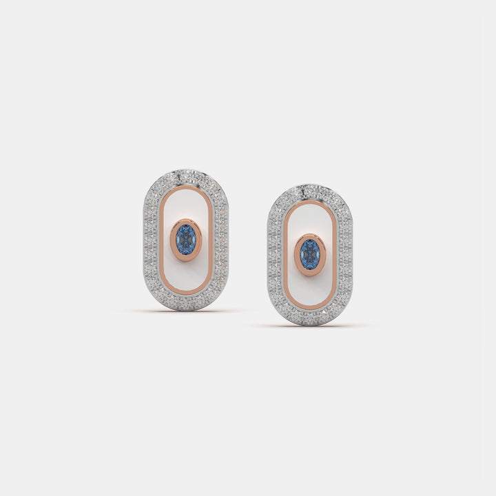 Celeste Oval Diamond Earrings