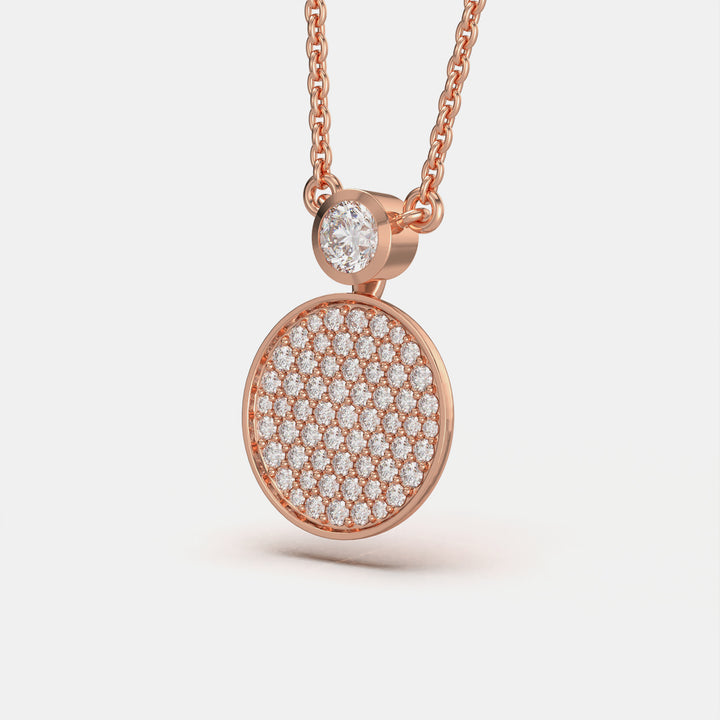 Circle Pave Moissanite Pendant In Rose Gold