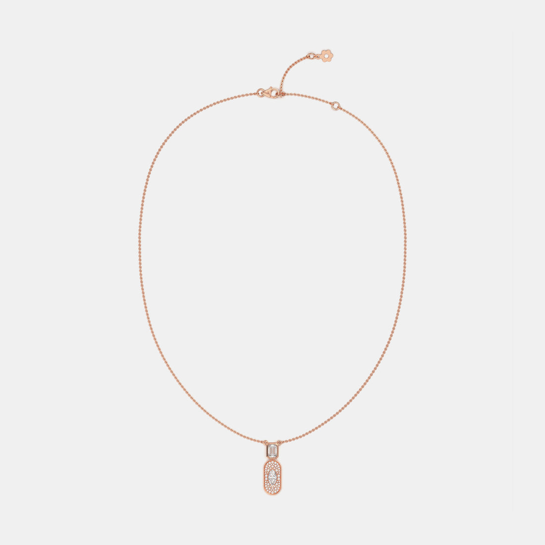 Oval Cluster Moissanite Pendant In Rose Gold