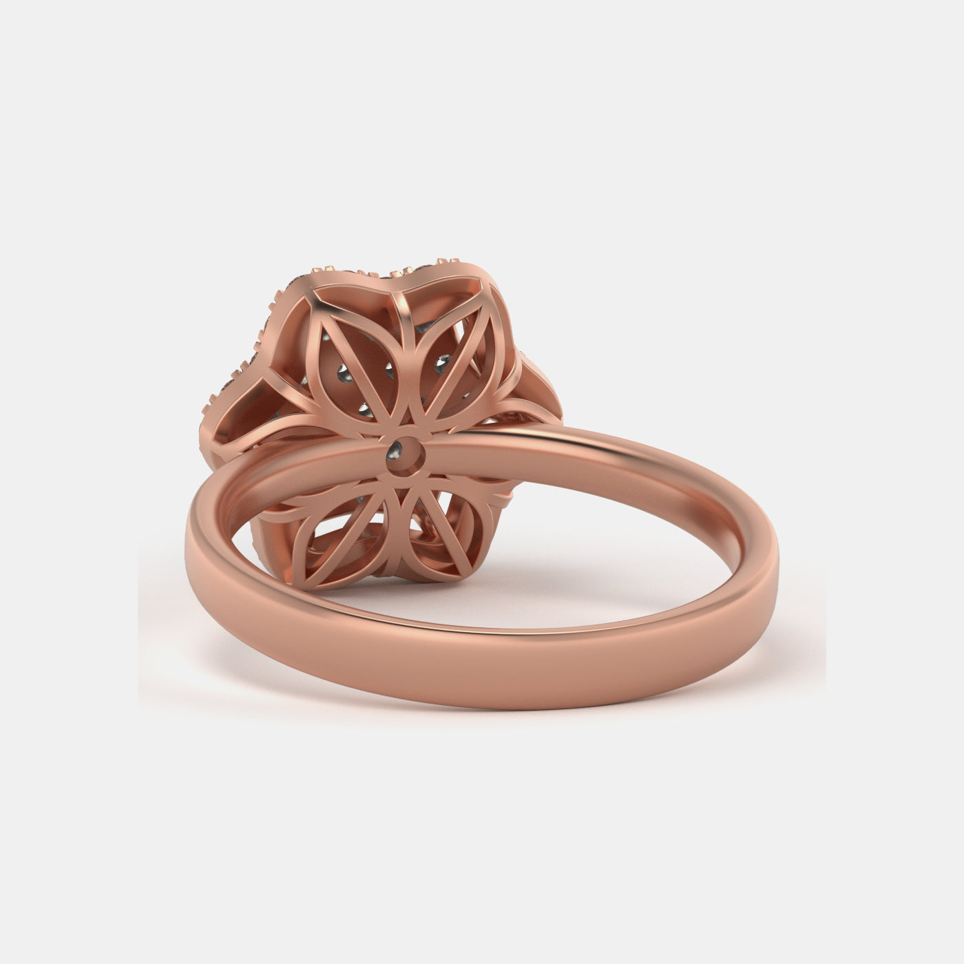 Hexagon Pave Cluster Ring In Rose Gold