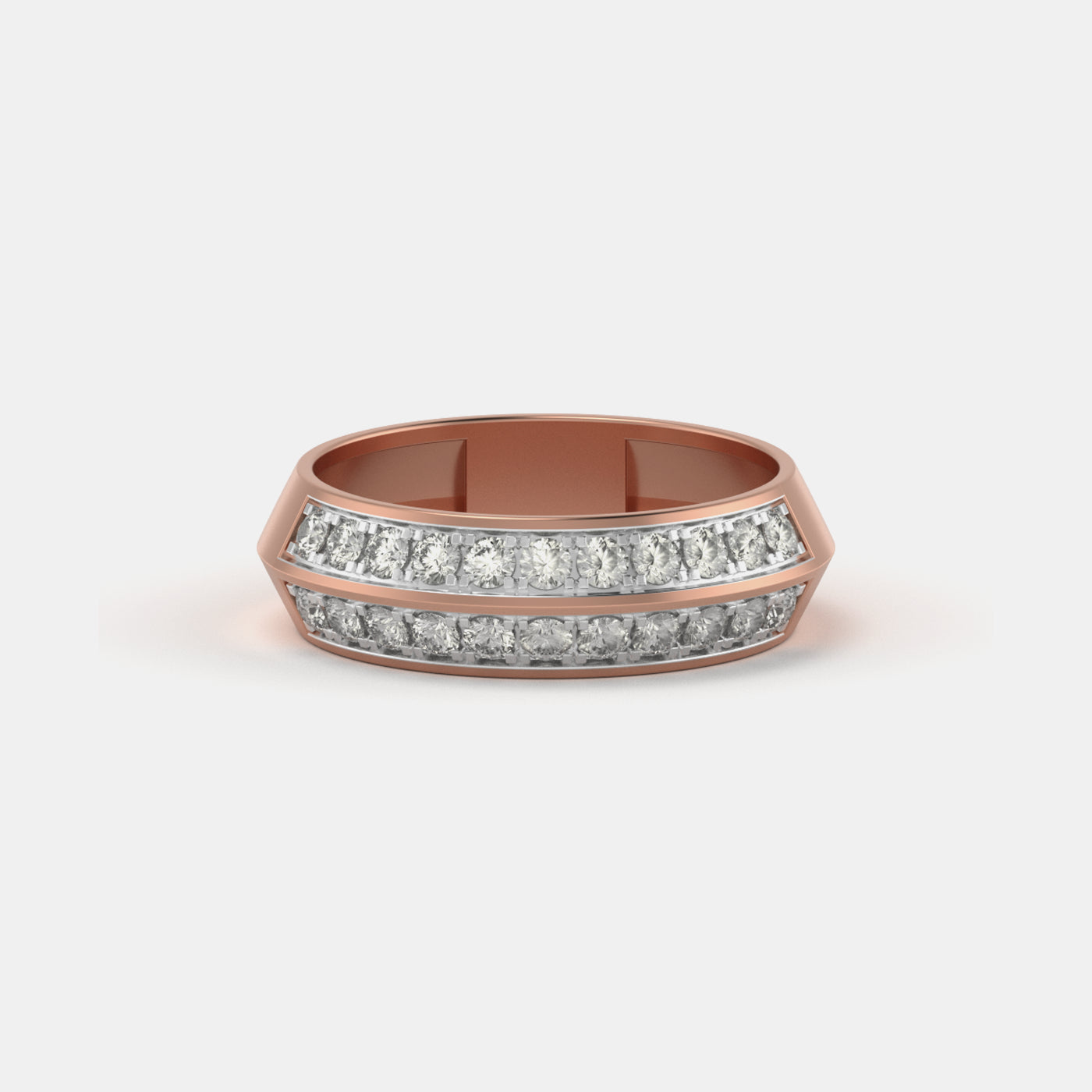 Double Row Diamond Band Ring