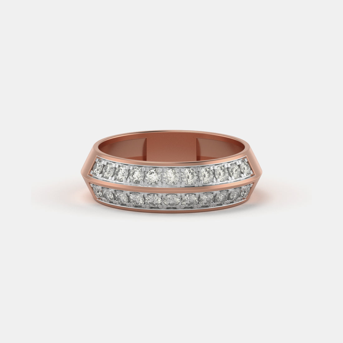 Double Row Diamond Band Ring